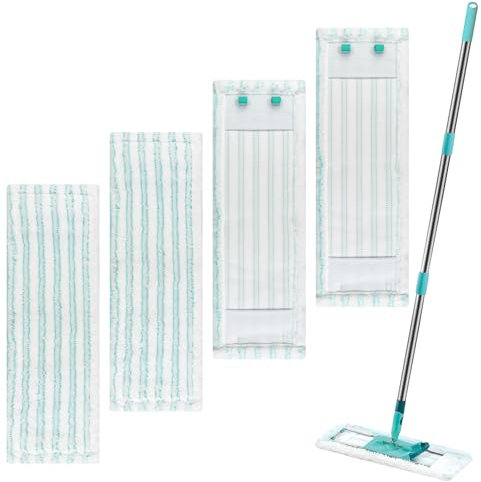 Zeripikfoasp 4 Stück Wischbezug, Bodenwischer Ersatzbezug Kompatibel mit Leifheit Profi XL Micro Duo / Profi XL Cotton Plus, Faser System Ersatzbezug mit Spezialborsten, für Fliesen und Laminat