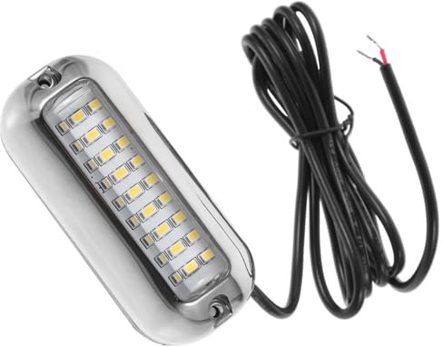 Kisangel LED Unterwasserbeleuchtung für Boote und Schiffe Stoßfest Ip68 Zertifiziert Edelstahlgehäuse 120° Lichtwinkel für Bootsbeleuchtung und Navigation