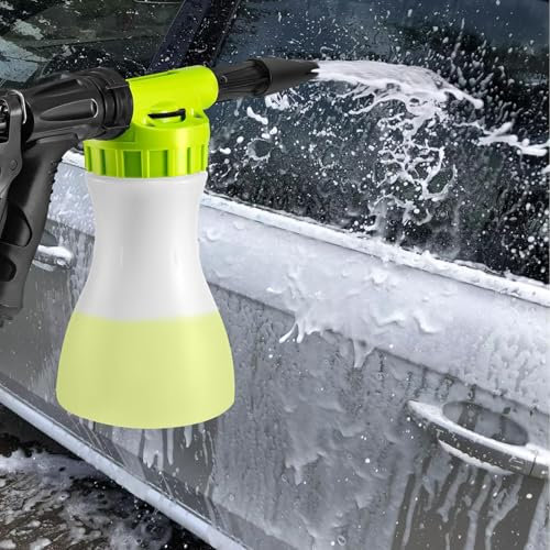 CROWNSHOP Snow Foam Sprayer Car Wash Spray Tool Long Gun Use Hose Sprayer 900 ml Cleaning Foam Spray Gun Car Wash Soapy Water Nozzle for Home Garden Watering (Green)
