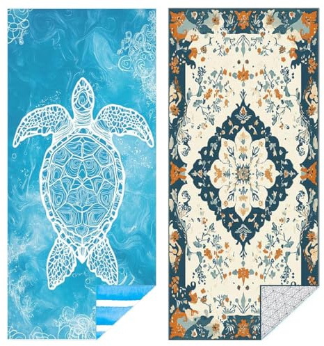 Strandtuch Mikrofaser Strandhandtuch Saunahandtuch Strandtücher 2 Set 180x80 xxl Groß Strand Sandfrei Saunatuch Damen Microfaser Handtuch Beach Towel Herren Sauna Zubehör Schnelltrocknend Strandlaken