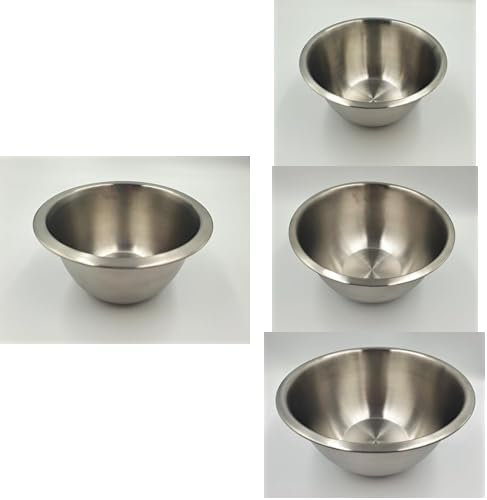 Fackelmann Mixing Bowl Set of 4, 14cm 18cm 22cm 26cm, Stainless Steel, Deep Baking Cooking Preparing, Small Large Nesting Dish, Fridge & Freezer Safe, Durable & Lightweight, Versatile, Rimmed Bowls