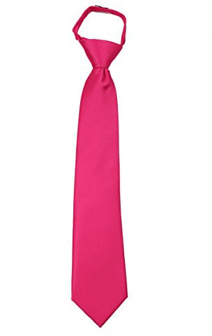 Unedskck Corbatas con cremallera de color sólido para hombre para formales y bodas, fucsia, Taille unique