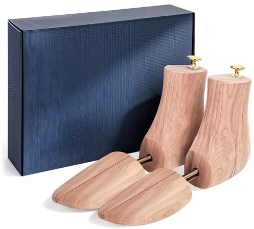 Topfurn 1 Pack Cedar Boot Tree for Men/Women, Storage Bag and Shoe Toe Crease Protector Included,Cedar Space Wooden Boot Stretcher Tree,L=Man 9-10.5/Woman 10.5-12