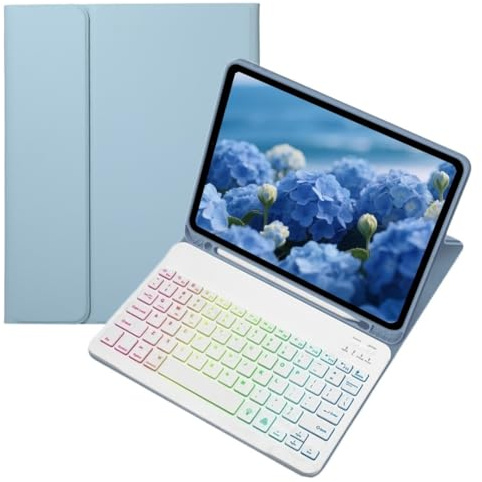 kaidisen Funda colorida con teclado retroiluminado para iPad Pro de 11 pulgadas (M4) 2024 con teclado magnético desmontable Bluetooth RGB retroiluminado, lindo color caramelo para estudiantes de