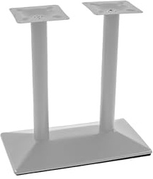 SAM Standfuß Doppelsäule | Metall Silber lackiert | Tischfuß inkl. Montageschrauben für Tischplatten | Tischgestell für Bistrotische & Esstische | 40x70x72 cm