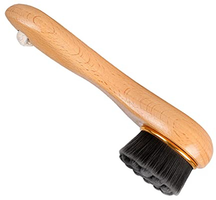 Milageto Brosse nettoyante pour le visage Outil nettoyant pour le visage Manche en bois Poils doux Nettoyage des pores Démaquillage Peau propre Outil de beauté