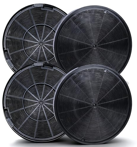 4 Activated Carbon Filters Diameter 200 mm for Cooker Hood AEG/Electrolux 9029793578 EFF62 902980046/4 E3CFF62 Franke 112.0016.755 Bosch/Siemens/NEFF 00748732 007488 73 DHZ5316 Miele 06532971 DKF14-1