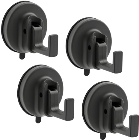 HuhWafee 4 Stück Saugnapf Haken Set Ohne Bohren, 10-15KG Belastbar,Wiederverwendbar,Saughaken Extra Stark für Wand Handtuch Dusche Badezimmer Fliesen Tür Glas Küche Fenster