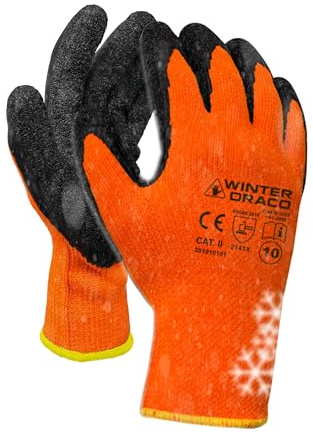 Trevendo vinterhandskar – 12 par – isolerade handskar med latexbeläggning – köldskydd – skyddshandskar – arbetshandskar – kallt väder – flexibelt användbara – storlek 9