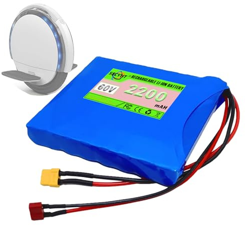 SSCYHT Batería Litio 60 V Batería Repuesto 3,5 Ah 2,2 Ah y 3 Ah Baterías Iones Litio 60 V Baterías extraíbles para monociclos y patinetes autoequilibrados con motore 50 W a 210 W,60v2.2ah