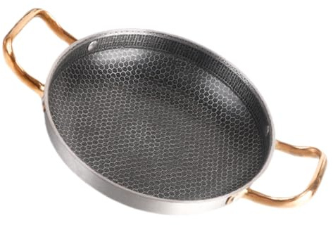 Mipcase Padella Antiaderente in Acciaio Inox Nido d Ape Manico Ergonomico Adatta Per Cucinare Gamberetti e Uova Resistente Graffi e Adatta Piani Cottura Gas Elettrici e Induzione