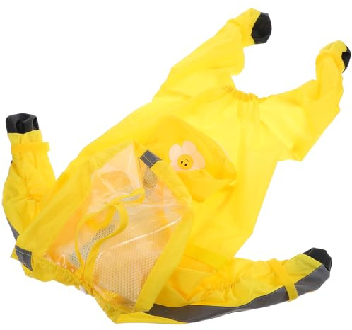 EPIGEIST husdjur regnrock regnrock regnjacka husdjursregnrock med klar hundregnjacka med liten ryggsäck husdjur regnkläder vattentät regnjacka för med Yellow