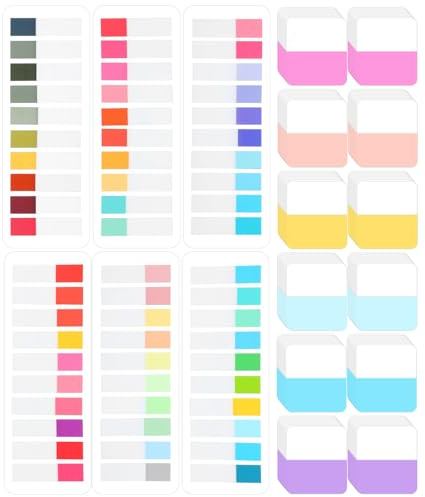 Gjinxi 720 Stück Haftnotizen, Kleberegisterkarten Page Marker, 2 Stile | Haftstreifen Index Tabs, Klebezettel, Selbstklebend Tabs, Klebefahnen, für Büro, Dokumente, Bücher, Tagebuch, Ordner