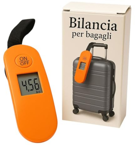 PinoLab Bilancia per Bagagli Digitale Portatile – Pesavaligie da Viaggio 40kg con Display LCD Preciso – Misurazione Peso Valigie Aeroporto, Hand Luggage, Leggera e Compatta