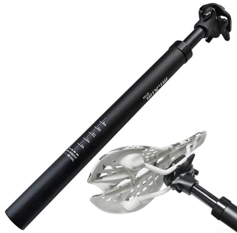 Reggisella ammortizzante a molla regolabile per bici elettriche 27 2/30 9/31 6 mm, lunghezza 400 mm per un comfort di guida ottimale (27,2 x 400 mm)