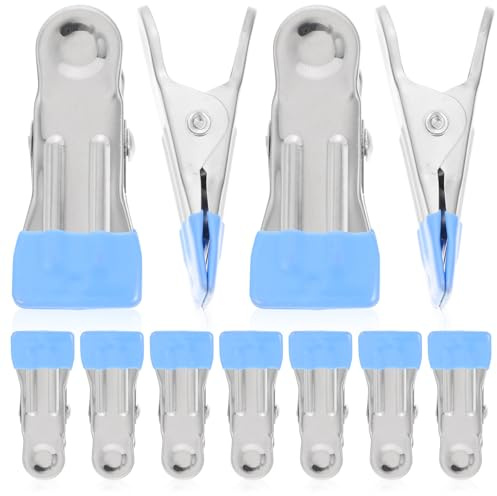 NIYANGLE Lot de 30 Pinces en Acier Inoxydable Bleu Ciel, Clips de Fixation pour Couverture de Piscine Hors Sol d'hiver, Résistants Vent et Multifonctions pour Bâche, Vêtements