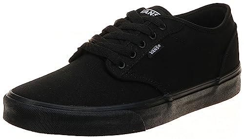 Vans Mens Size 6.5, Atwood Sneaker Triple Black Canvas Lace Up Shoes, Low Top Men's Trainers, Lightweight Old Skool Sneakers Skate Shoes (6.5 UK)