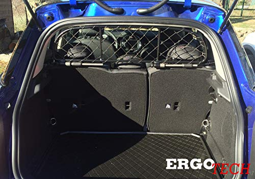 ERGOTECH Filet Grille de séparation Coffre pour MINI One et Cooper RDA65-XXXS, pour Chiens et Bagage. Sûr, Confortable pour Votre Chien, Garantie!
