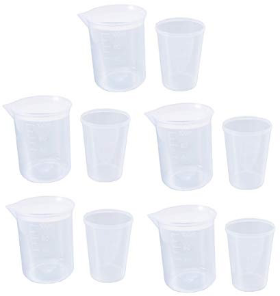 EXCEART 10stücke Teiliges Set Messbecher Aus Polypropylen Weiße Laborbecher Für Küche Und Wissenschaft Leicht Ablesbare Zum Messen Von Flüssigkeiten Und Proben