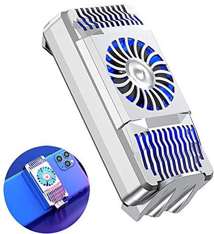 LAOLI Mobile Phone Radiator, Cell Phone Cooler Fan, Mini Phone Fan, Portable Phone Cooling By Air Conditioning Principle Semiconductor Refrigeration Cooling for 4-6.5 Inch Smart Phone Tablet (white)