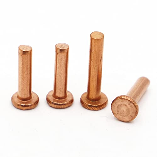 1-50 Stück GB109 Kupfer-Vollnieten Schlag-Flachkopfnieten Flachkopf-Kupfernieten Massivmessingnieten M1,5 M2,0 M2,5 M3 M4 M5 M6 M8-35 mm, M6 2St