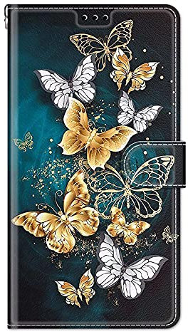 Wuhaizher Honor 90 Lite Case Shockproof, Honor 90 Lite Phone Case Leather Wallet Book Flip Cases with Magnetic Stand View Card Holder Protector Cover for Honor 90 Lite, Gold Butterfly