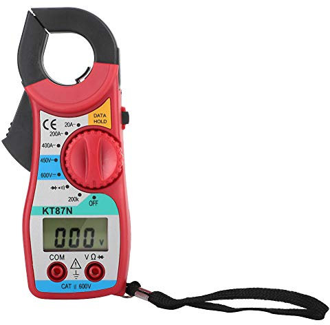 Pinza Amperimétrica de Alta Precisión, Pinza Amperimétrica Digital Kt87n 20-400a Amperímetro Multímetro Digital con Pantalla Lcd, CA, Pinzas Amperimétricas