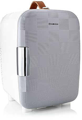 Subcold Pro10 Mini Fridge Cooler, Compact 10L, Chequer Grey | Portable Small Fridge 12V & 240V, Efficient Quiet Cooling System, Ideal for Bedroom, Office, Beauty & Car