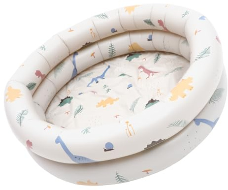 BCOATH Piscina Inflable Redonda para Bebés y Niños Pequeños 90 Cm Tamaño Pequeño Diseño Vintage a Rayas Beige Piscina De Juego para Jardín y Verano Ligera y Fácil De Almacenar