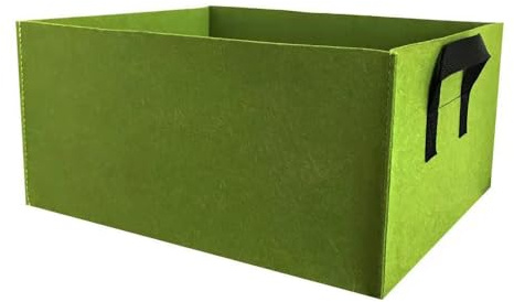 TOP-MAX 3 sacchetti rettangolari verdi in tessuto non tessuto per piantare, sacchi da coltivazione per giardino per fioriere da esterno, contenitore per vivaio di verdure e fiori, 150cm x 60cm x 20cm