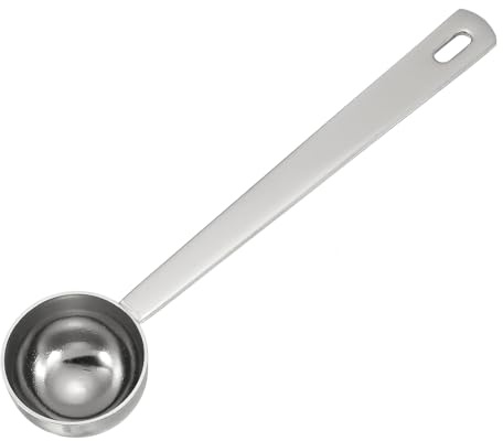 sourcing map Measuring Spoon, 10ml Long Handle Table Scoop Silver | Teaspoon,Coffee Scoop,Spoon for Ground Coffee Tea Sugar Cooking Baking,