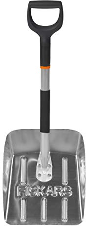Fiskars Pala ligera para nieve para el coche, Longitud: 71 cm, Aluminio, Negro/Plata, 1000740