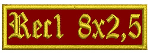 Rechteckiger Aufnäher Rec1 für deinen Wunschtext - viele Farben und Größen (8x2,5cm) - personalisiert