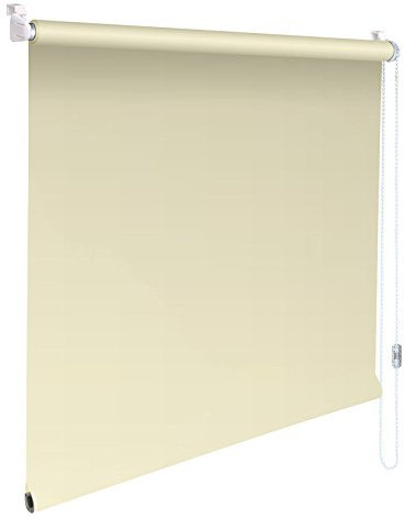 Sonnenschutz-HH - Mini-Rollo Minirollo Klemmfix Klemmrollo Kettenzugrollo Breite x Höhe STOFFMAß 37x140 cm - 37 x 140 cm – CREME Verdunkelungsrollo Verdunkelungs-Rollo Fensterrollo Easy&Fix montiert Seitenzugrollo inkl. Klemmträger/Klemmhalter