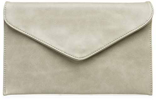 Caspar TA310 Damen Clutch, Farbe:steingrau, Accessoires:One Size