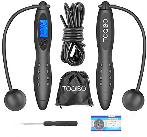 Springseil Speed Rope Verstellbare Digitale Drahtlose Seilspringen mit Kalorienzähler& Anti-Rutsch Griffen für Training, Fitness, Boxen, Abnehmen für Kinder und Erwachsene