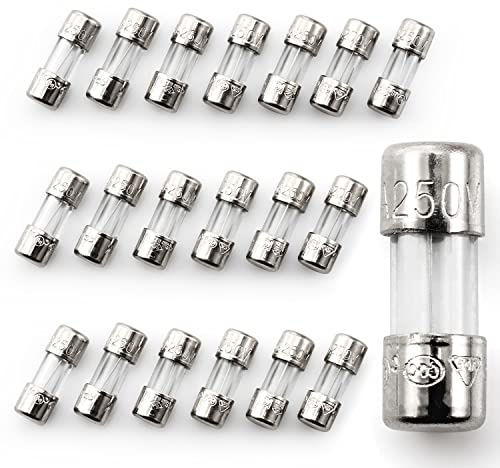 Chanzon 20 Stück VDE Prüf 3.6x10 2.5A Sicherungen Sicherung Glassicherung Glasrohrsicherung Feinsicherung Schnelle Glas Sicherung F2.5AL Glas 250V