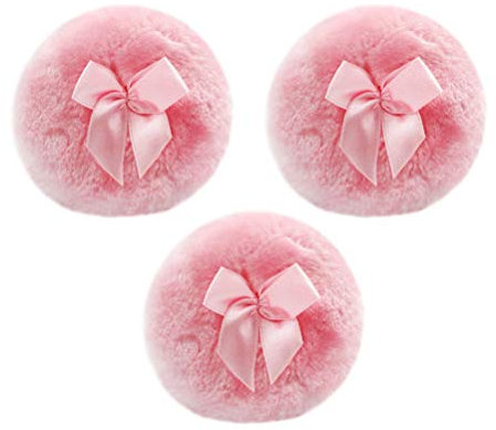 FRCOLOR Puff De Polvo Para Bebé 3 Piezas Suave Y Largo Para Aplicar Talco Infantil Seguro Para Piel Delicada Uso En Cara Y Cuerpo