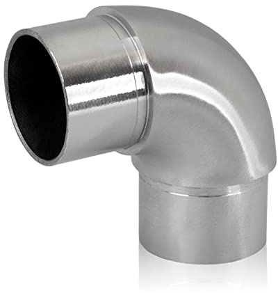 PRIOstahl Rundbogen Rohrbogen Bogen Rohrverbinder Steckfitting Verbinder Rund - 1 Stück Ø 42,4 mm für Rundrohre Rohr Handlauf Verbindung zum Stecken Geländerbau Rostfrei aus Edelstahl V2A
