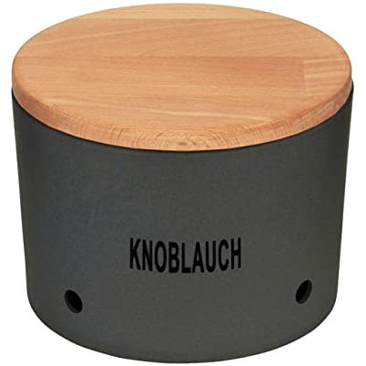 LS-LebenStil Nature-Design Knoblauchtopf 16x12cm Schiefer Made in Germany Aufbewahrungsbox Vorratsdose