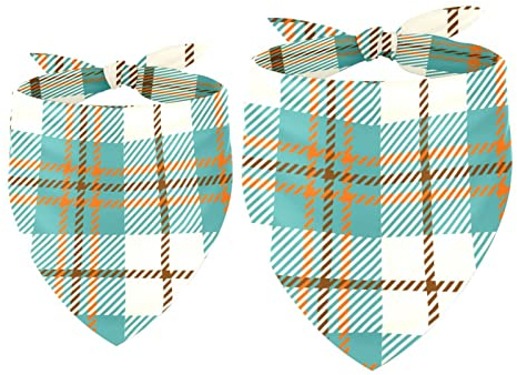 Hundehalstuch, kariert, grün, Chiffon-Bandana, dreieckiges Lätzchen, Zubehör für kleine, mittelgroße und große Hunde, Welpen, Haustiere, 2 Stück