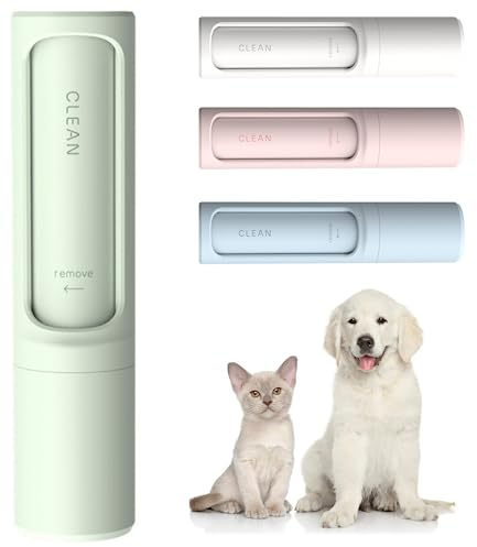 Lilo & Filou - Spazzola per pelucchi, rotolo di pelucchi, spazzola per vestiti, autopulente, riutilizzabile, taglia da viaggio, peli di gatto, peli di cane, rimozione peli di animali - verde lime