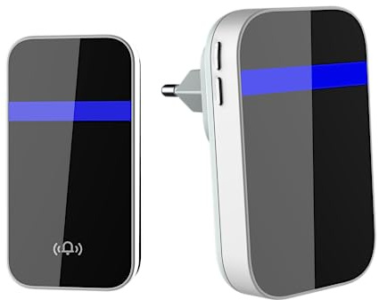 DieseRC Batterielose und drahtlose Funkklinge für Draußen Schnee, Regen IP65 wasserdicht, große Reichweite kleine diskrete Türklinge, einfache Installation, 38 Melodien