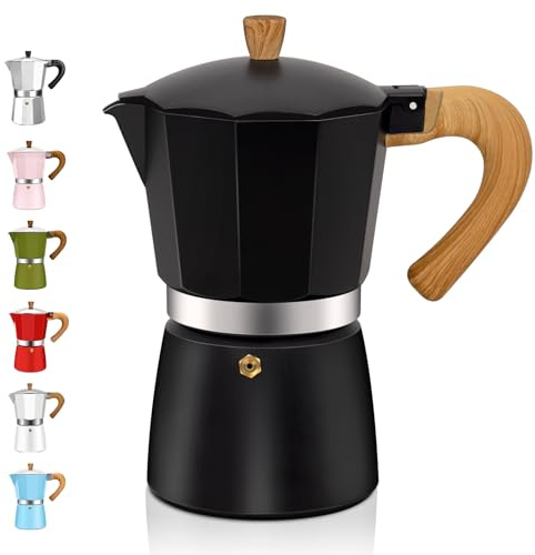 DITOSH 3 Cup Aluminum Espresso Stovetop Moka Pot Express Coffee Maker Percolator Italian Classic Mocha Coffee Machine for Italian and Cuban Cafe Brewing for Home & Camping 150ml 5oz