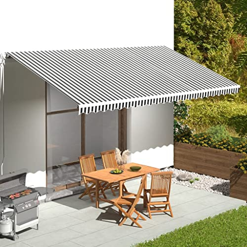 Annlera Tenda Da Sole 600x300 cm Da Balcone Estensibile Da Esterno Parasole Autoportante A Bracci Antracite E Bianco