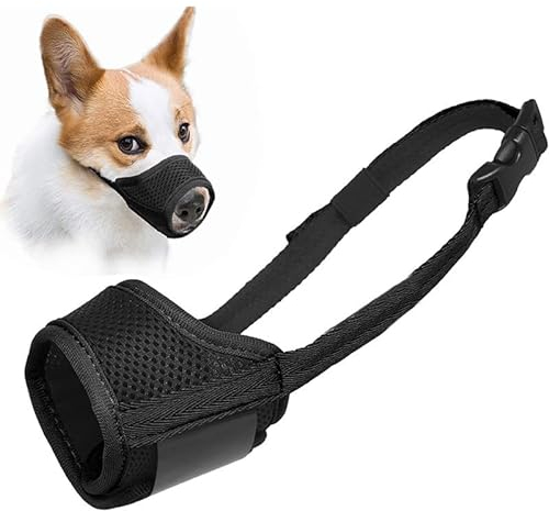 Maulkorb Für Hunde, Maulkorb aus Nylon um Hunde Mittlere und Große Hunde, Maulkorb mit Klettverschluss Weich,Verhindert Beißen,Bellen und Kauen (XL)