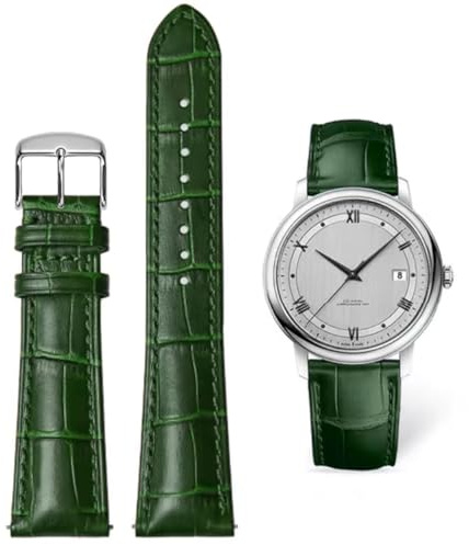 AIYIRUO Bracelets de Montre Cuir Crocodile Grain Cuir Véritable Souple et Durable Bracelet de Remplacement en Acier Inoxydable Métal Argent or Boucle Hommes Dames Montre Bracelet (12mm-24mm)