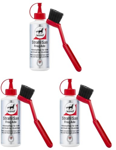 RL24 leovet - Strahlsan mit Pinsel – Strahlfäule-Pflege – 3 x 200 ml | (3er Set) – Huffett für Strahlpflege – Hufbalsam schützt Strahl & Sohle – Hufpflege für Pferde