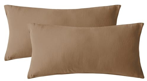 SOULFUL Musselin Kissenbezug 40x80 Baumwolle, Dunkler Kaffee