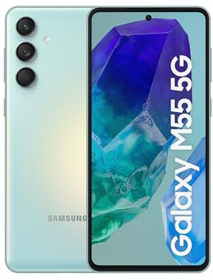 Samsung Galaxy M55 5G 128GB - Teléfono Móvil Android, Smartphone Libre, Pantalla 6,7 FHD+Super AMOLED+, Verde claro (Versión Española)
